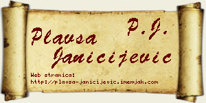 Plavša Janičijević vizit kartica